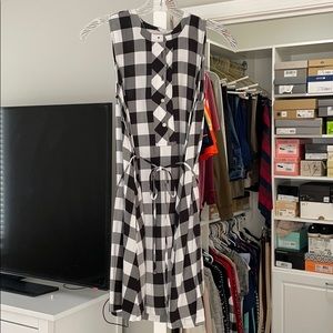 Loft Black check mini dress